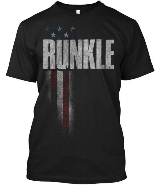 Off-the-rack Runkle Family American Flag T-Shirt Made in the USA Size S to 5XL