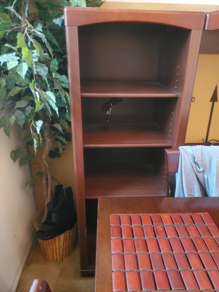 Entertainment center with DVD player stereo turntable and speakers