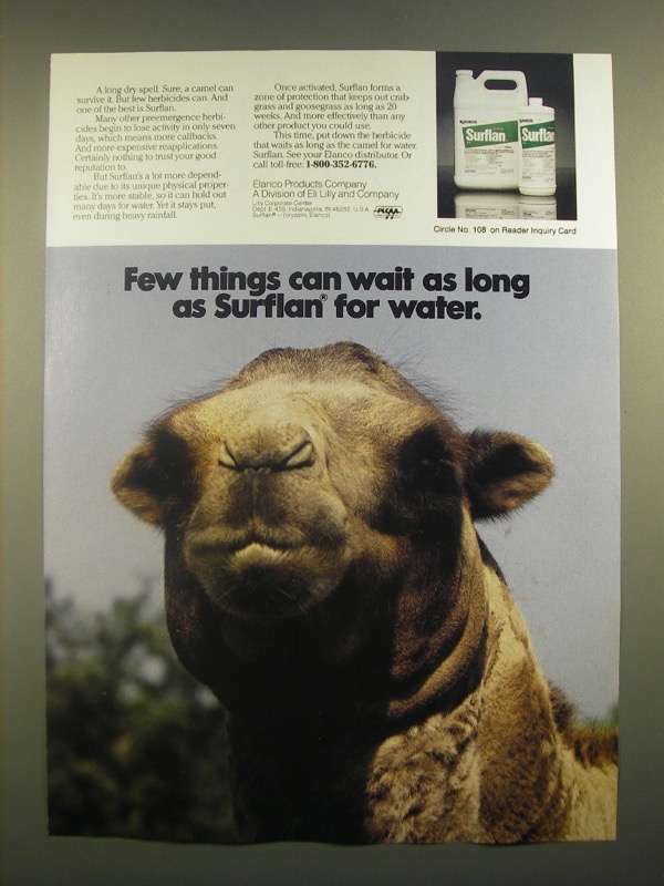 1988 Elanco Surflan Ad - Few Things Can Wait As Long For Water