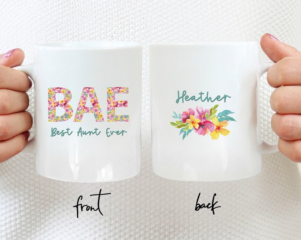 Bae Best Aunt Ever Coffee Mug Personalized Aunt Mug Birthday Gift Gift For Aunt