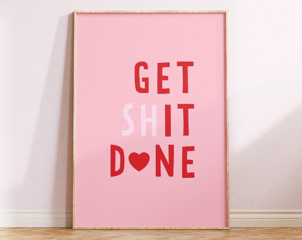 Motivation Wall Art Get It Done Wall Art Motivate Office Decor Printable Quote