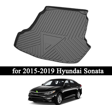 Alfombrilla de cubierta de piso para maletero trasero de carga negra apta para Hyundai Sonata 2015-2019