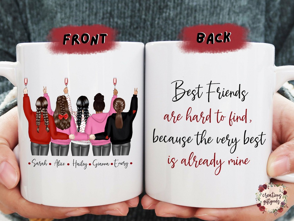 Custom Best Friend Mug Personalized Mug 5 Best Friends Mug Custom Bestie Gift