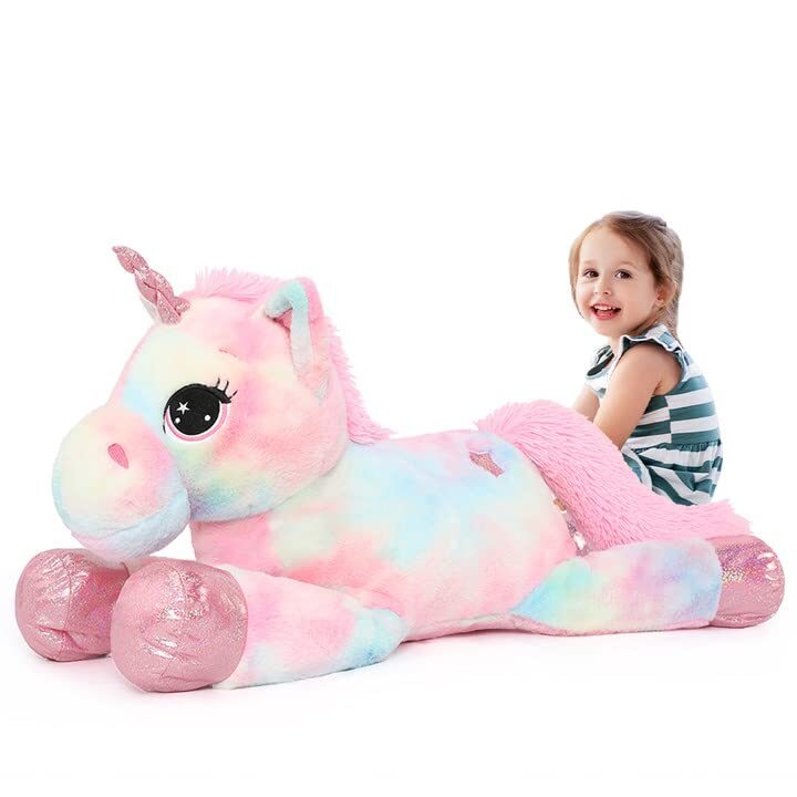 Tezituor 43in Giant Unicorn Plush ToysBig Rainbow Pink Unicorn Stuffed Animal...