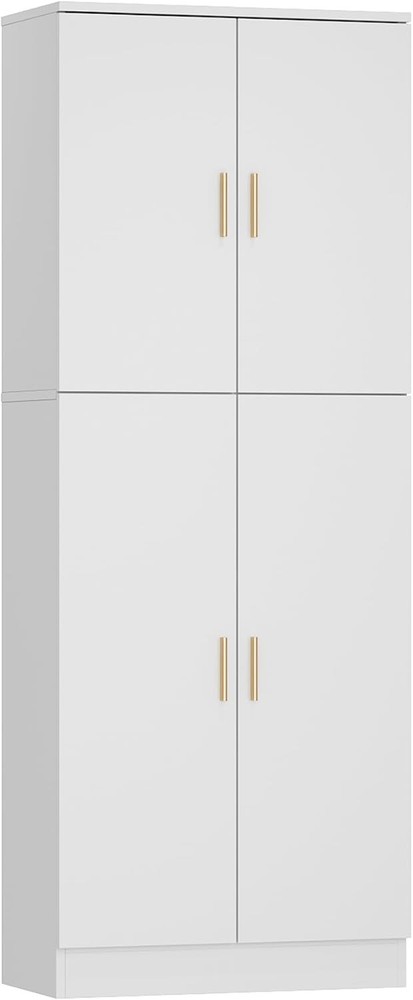 5-Tier Storage Cabinet with Adjustable Shelves, Wooden Kitchen Pantry