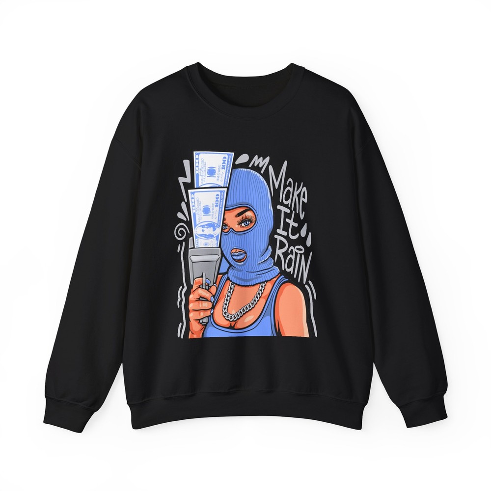Trendy Make It Rain Crewneck Sweatshirt, Graphic Sweatshirt, Unisex Fashion