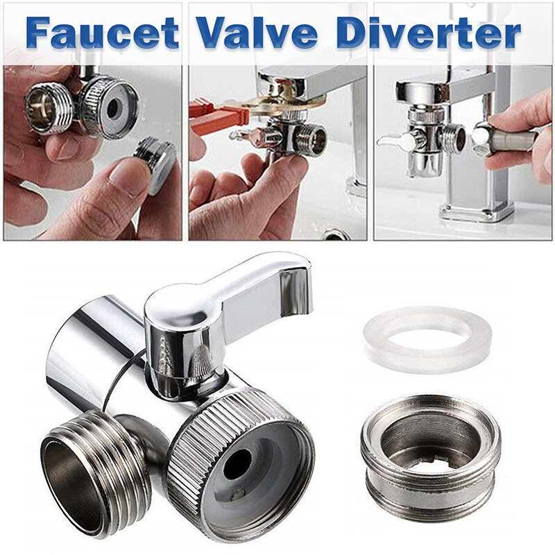 Sink Faucet Diverter Valve Adapter Kitchen Bathroom Bidet Shower Hose Connector