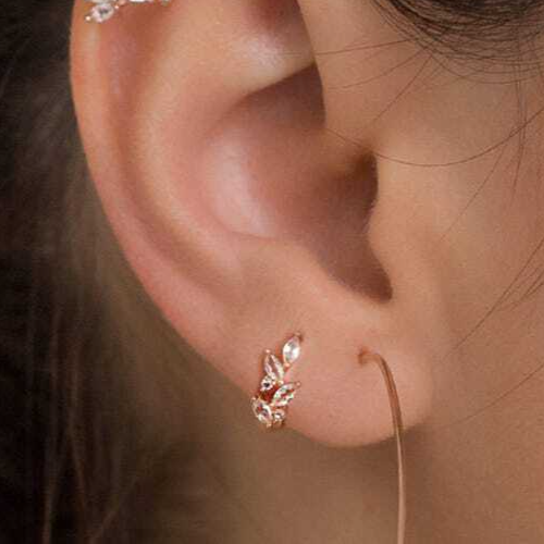 925 Silver Moissanite Cartilage Huggie Hoop Earrings for Second Piercing  