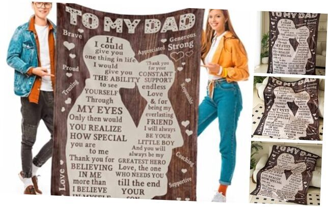 Fathers Day Blankets Gifts for Dad, Blanket to My Dad Gifts Dad Blanket Son-image