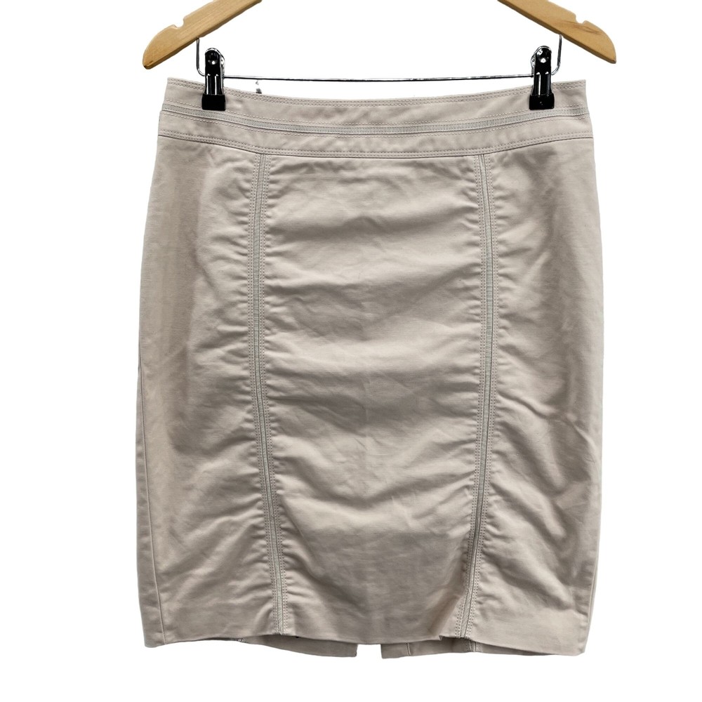 White House Black Market Womens Career Skirt Size 10 Light Pink Cotton Knee Length