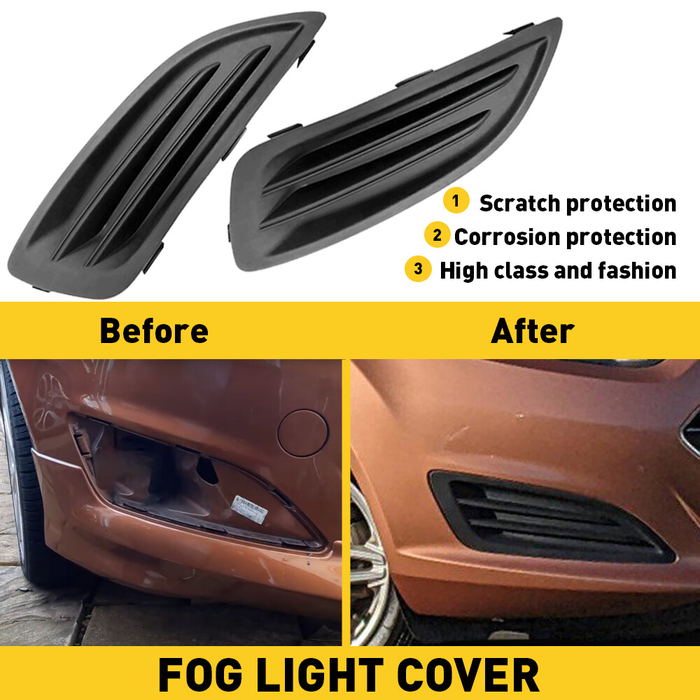 FOR 2014 2015 2016 2017 2018 Ford Fiesta FRONT LEFT & RIGHT FOG LIGHT COVER TRIM