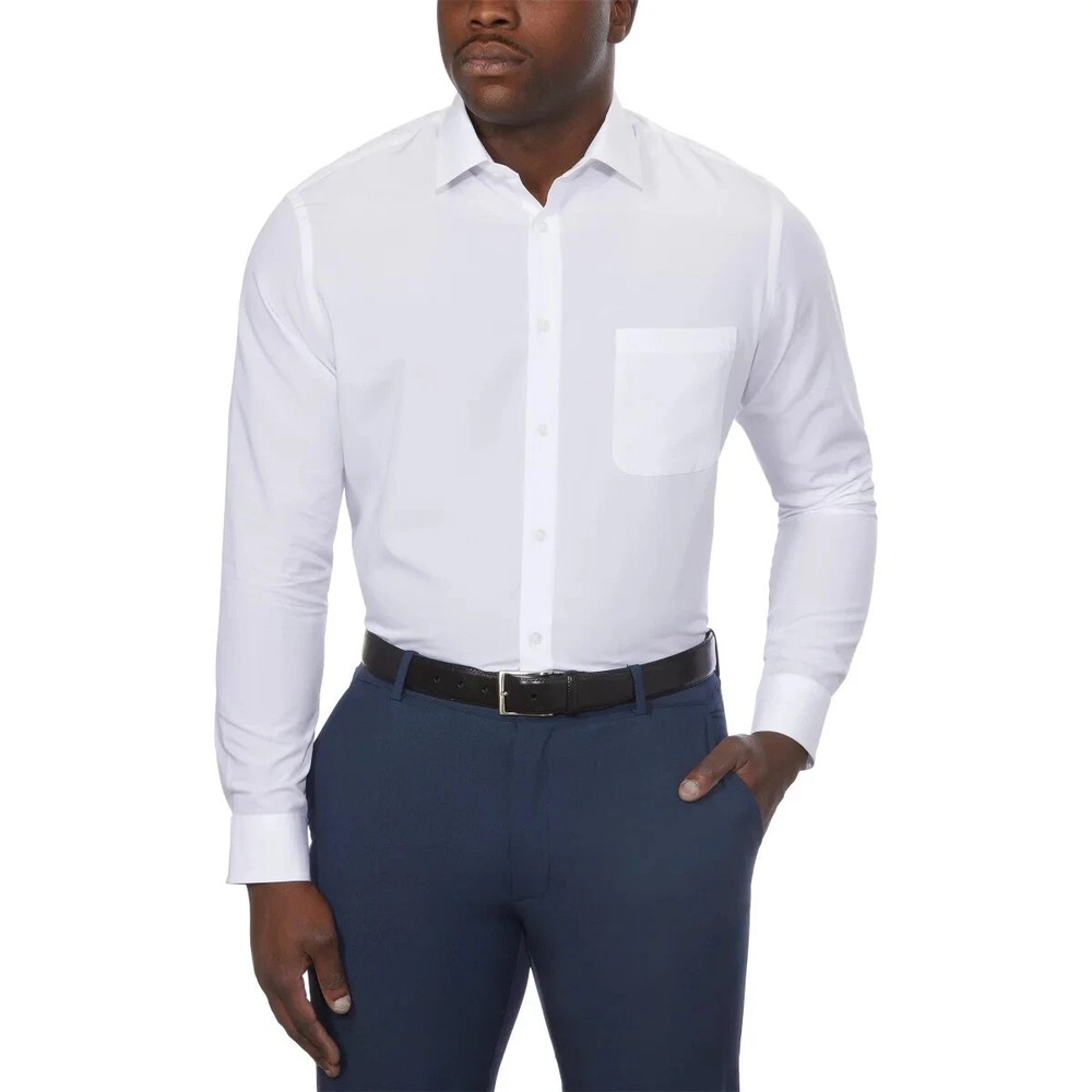 Calvin Klein Men’s Performance Dress Shirt White Size 16-16.5/36-37