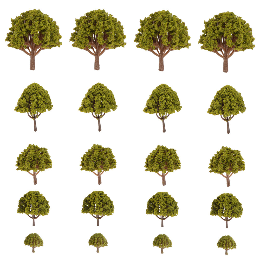 20 Pcs Model Train Scenery Architectural Tree Railroad Trees Yellow