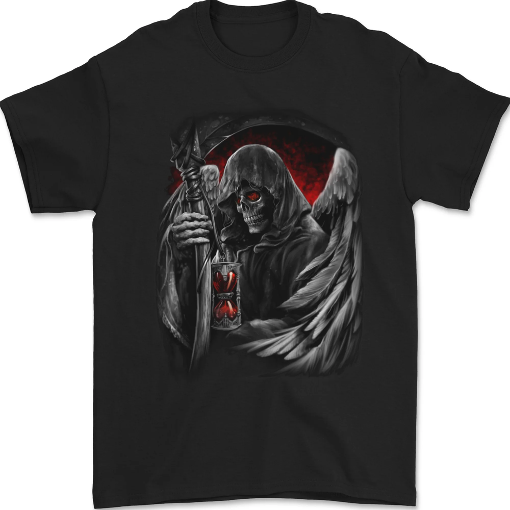Grim Reaper Biker Gothic Heavy Metal Skull Mens T-Shirt 100% Cotton