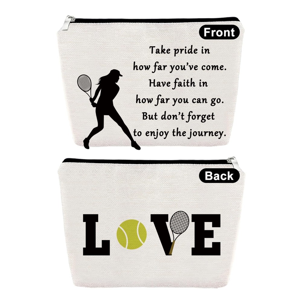 Sfodiary Tennis Gifts Makeup Bag Inspirational Gift for Tennis Player Birthda...