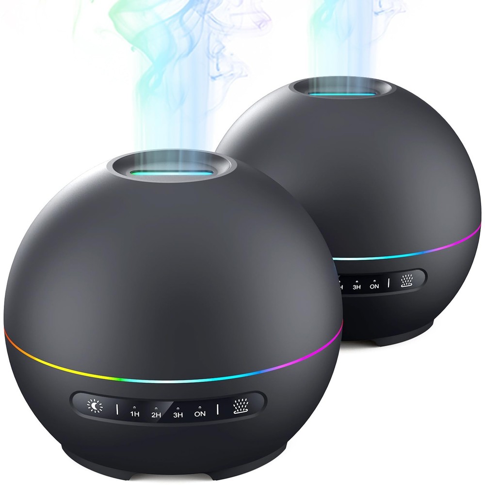 2 Pack Essential Oil Diffuser for Home - 200ml Ultrasonic Aromatherapy Diffus...
