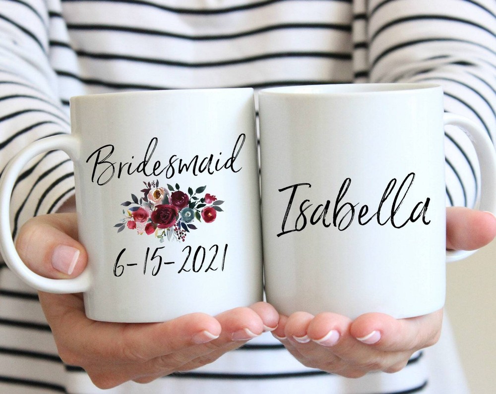 Bridesmaid Name Personalized 2021 Coffee Mug Bridal Party Wedding Gift Mug