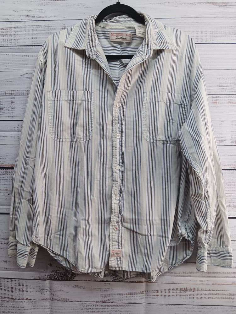 Levi Strauss Signature Button Down Shirt Men's Large Striped Long Sleeve VTG
