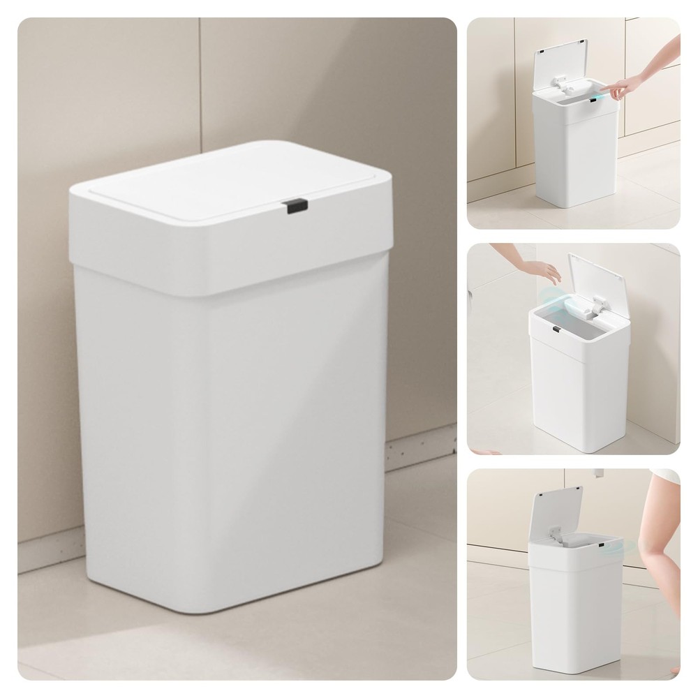 Touchless Motion Sensor Automatic Lid Bathroom Trash Can