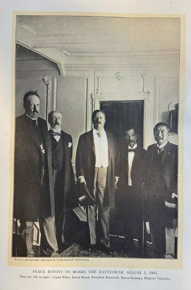 1919 Vintage Magazine Illustration Theodore Roosevelt Peace Envoy on Mayflower