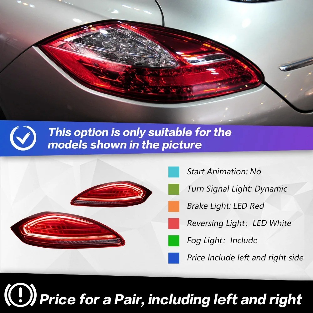 Upgrade For 2010-2013 Porsche Panamera 970 LED Tail Lights Rear Brake Lamps Pair