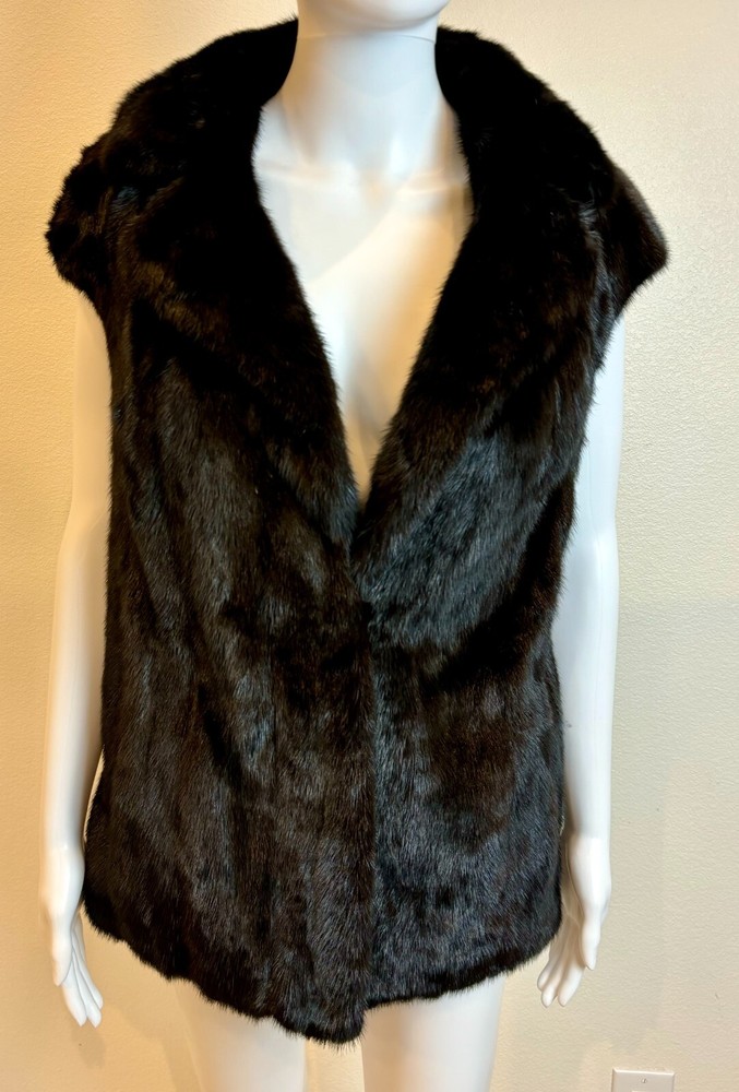 Sakowitz Furs-Houston, Tx- Black Mink Vest Women's