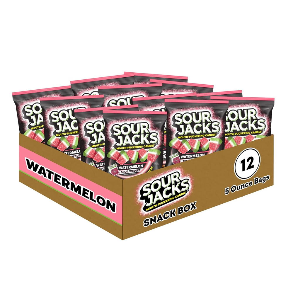 Sour Watermelon Gummy Wedges Candy 5Oz Bag 12 Pack