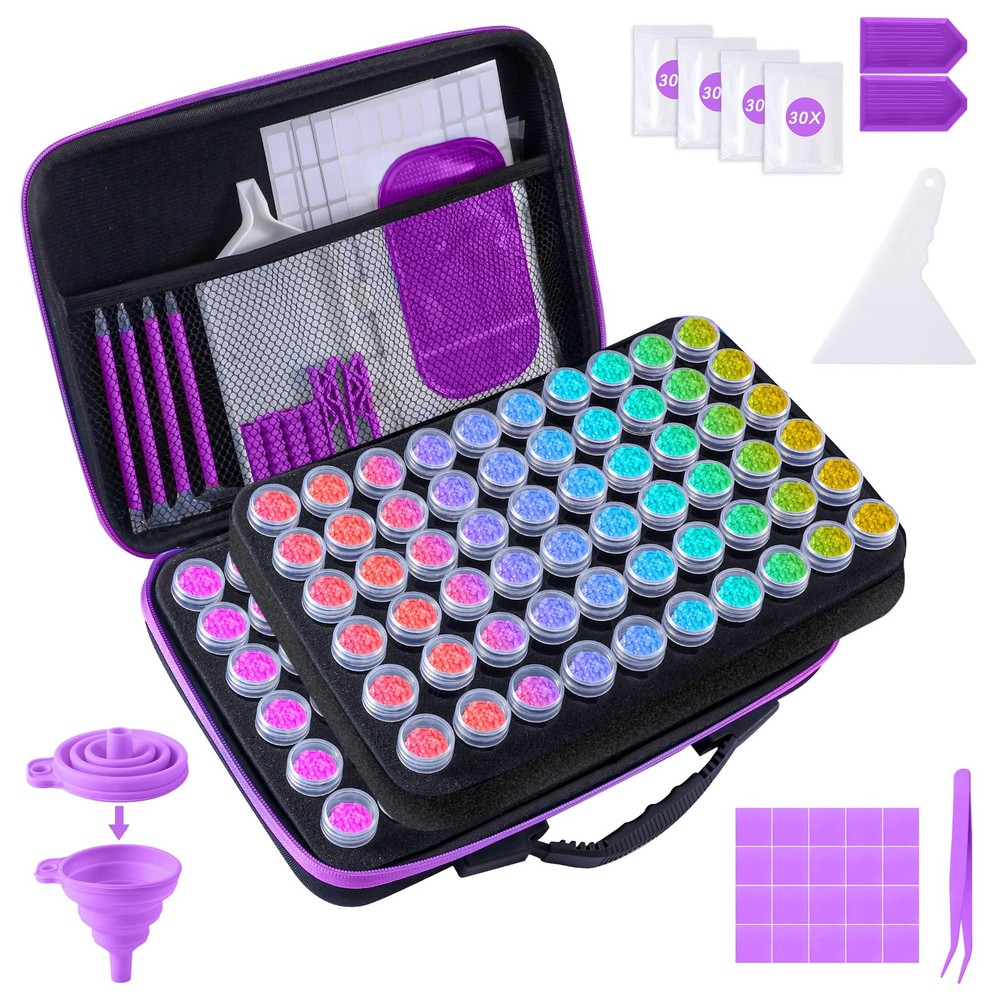 Diamond Art Storage Containers 120 Slots Diamond Painting Accessories and Too...