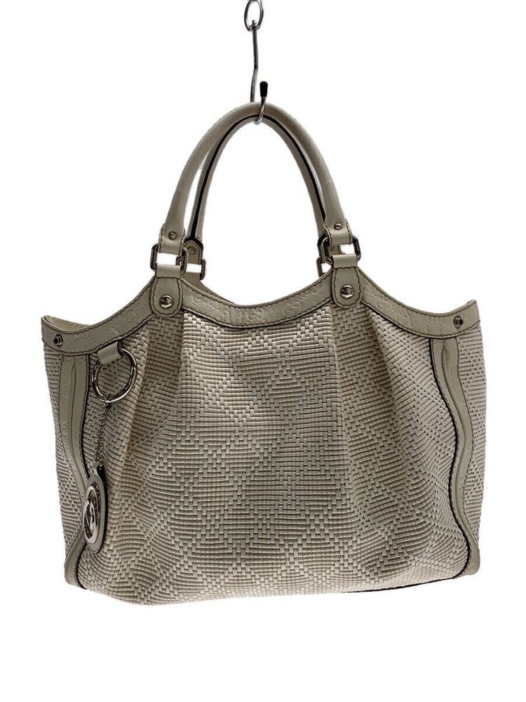 GUCCI Suki Guccissima Leather Handbag in White