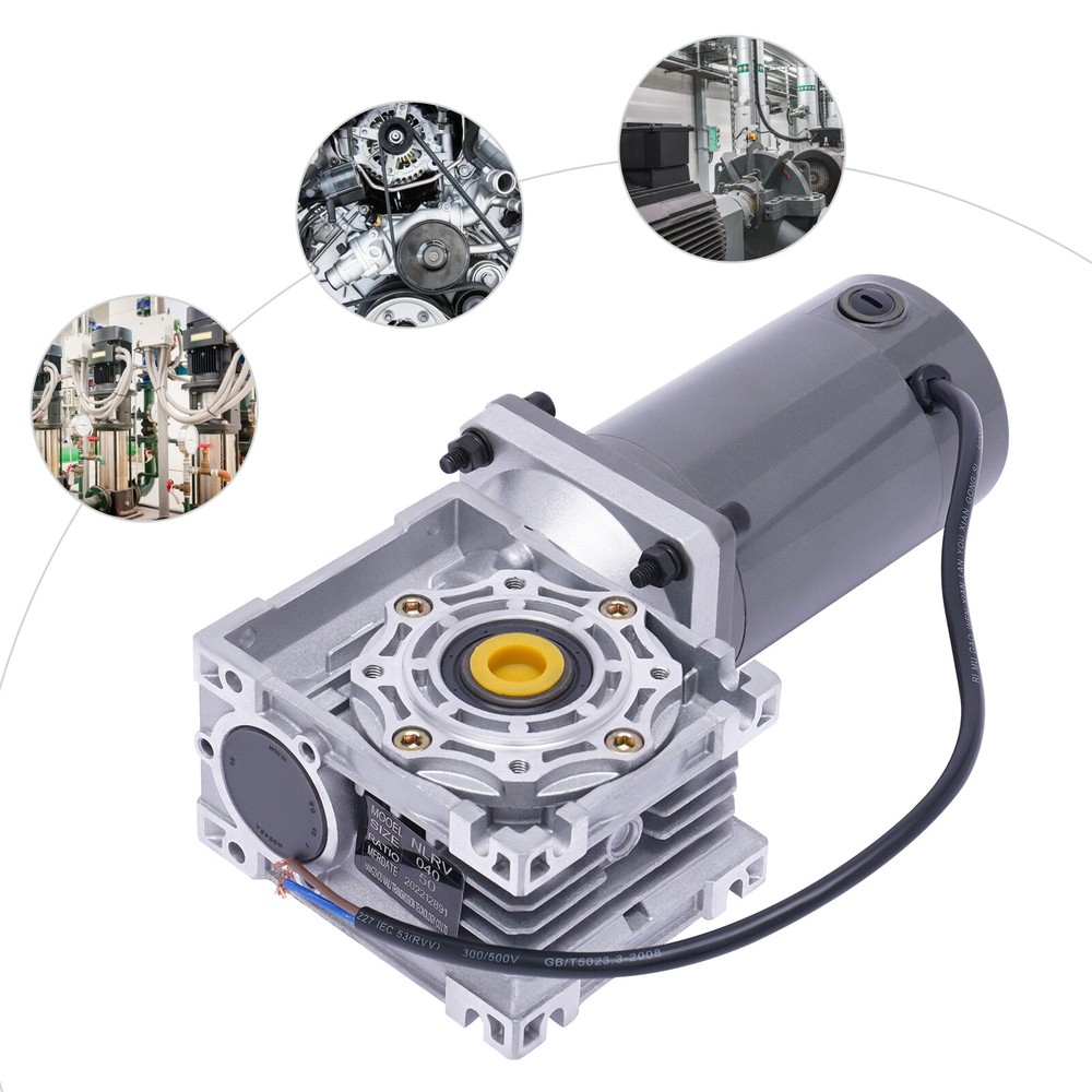 120W Gear Motor Worm Gear Gearbox Worm Gear Reducer RV Motor DC 24V 1800RPM