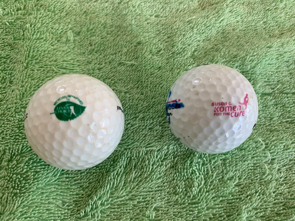 2 Pinnacle Golf Balls PINK Ribbon #4 Susan Komen for the Cure & Links Choice #1