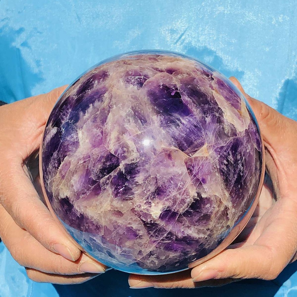 2100G Natural Amethyst Quartz Crystal Sphere Ball for Healing and Meditation