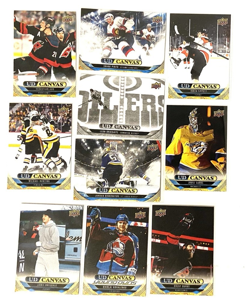 2024-25 Upper Deck UD Canvas Hockey Lot - 10 Cards Including 1 Young Guns Black