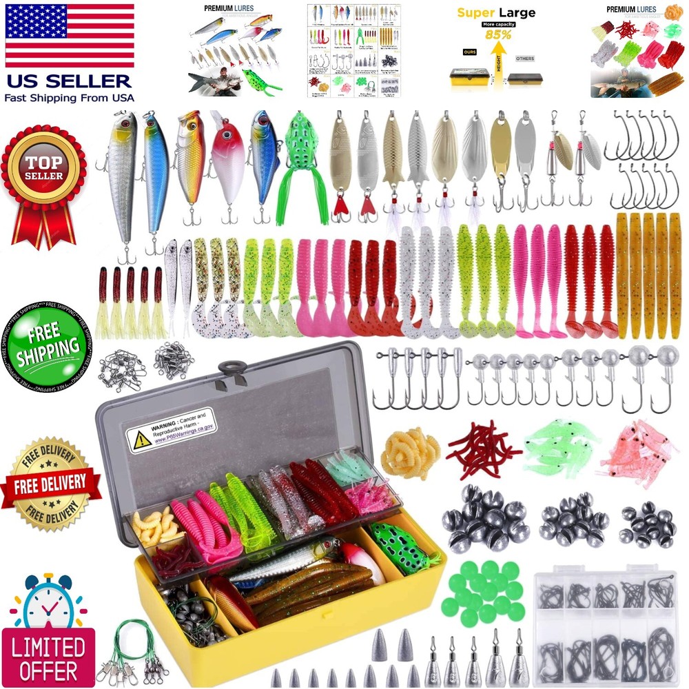 Portable 302-Piece Fishing Lures Set - Perfect Gift for Anglers & Fishing Lovers