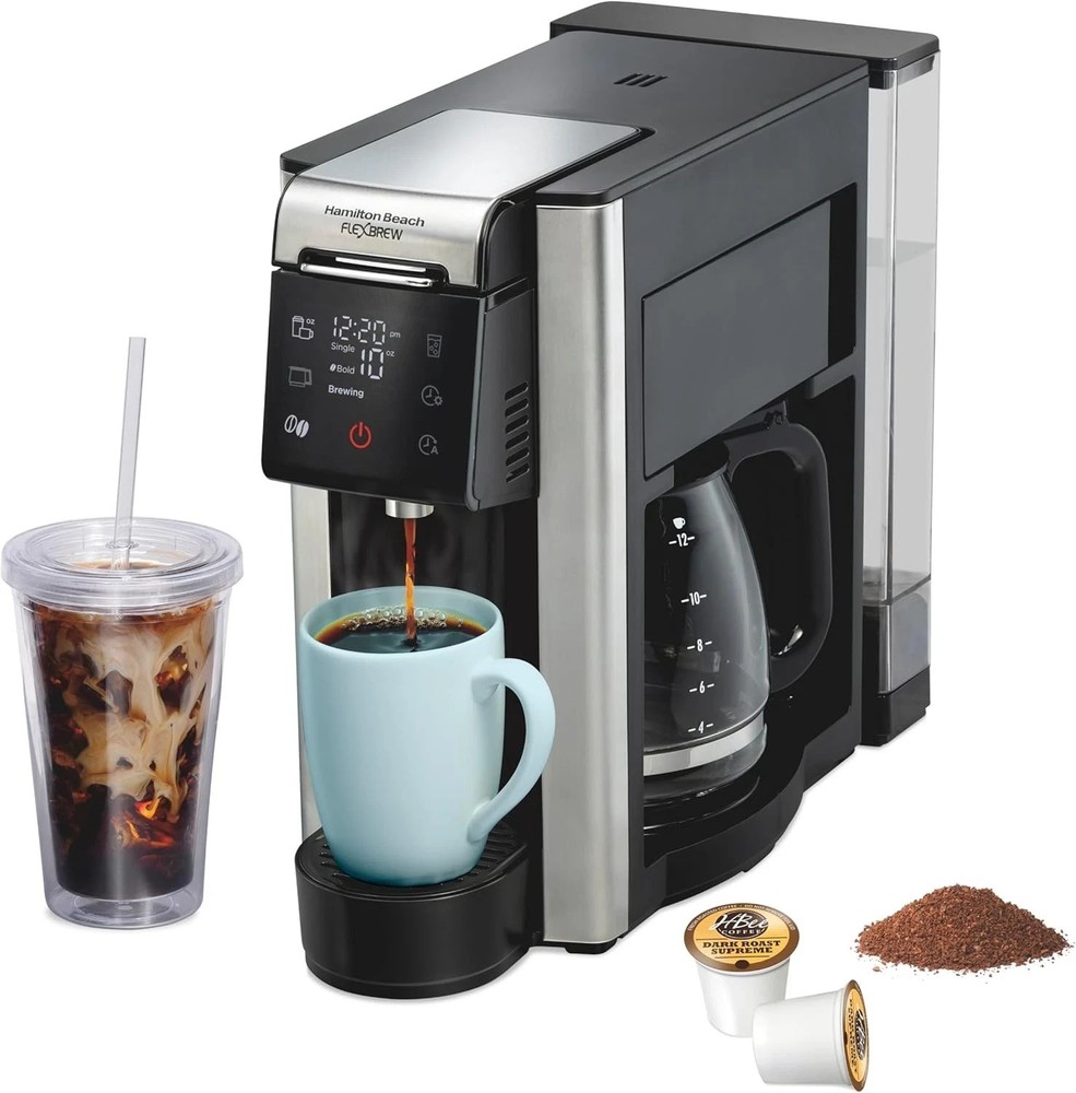 Hamilton Beach FlexBrew Advanced 5-in-1 12 Cup Drip Coffee Maker & Single Serve
