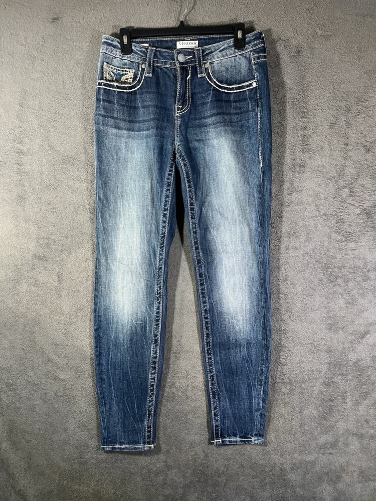 Vigoss Classic Skinny Jeans Women's Size 6 Flap Pocket Embroidered Mid Rise Y2K
