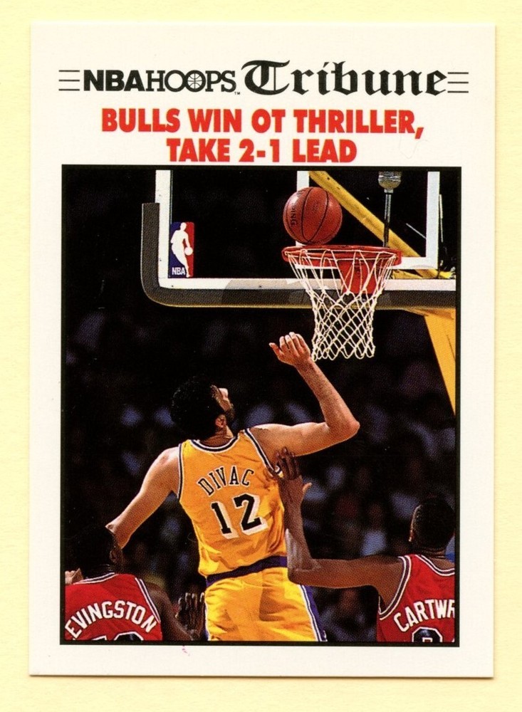 1991-92 NBA Hoops Chicago Bulls Win OT Thriller card #540 Bulls/Lakers