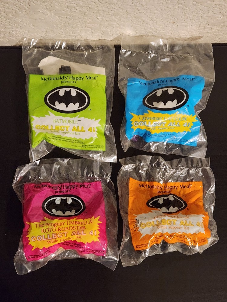 McDonalds Batman Happy Meal Toy Batman Returns DC Comics Set of 4 1991 New