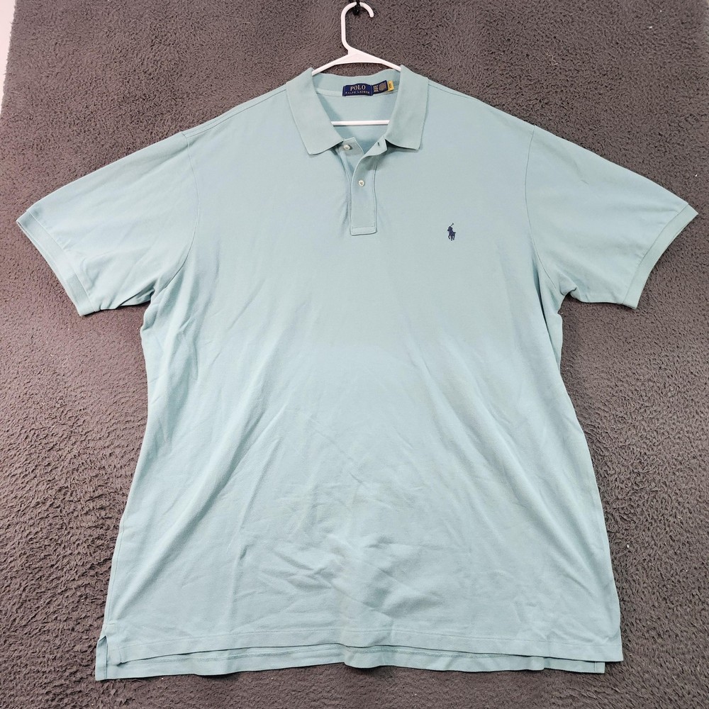 Polo Ralph Lauren Polo Shirt Mens 4XLT Green Big Tall Pony Logo Knit Casual