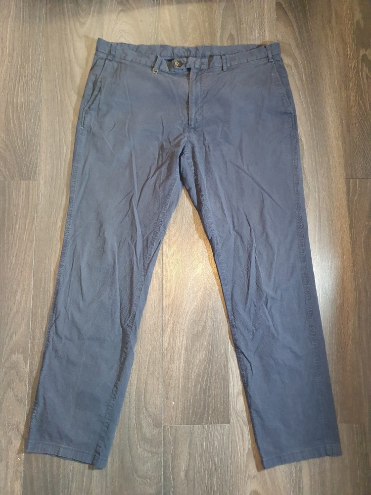 Salvatore Feragamo Linen Trousers Blue Size W39/L30 Excellent Condition