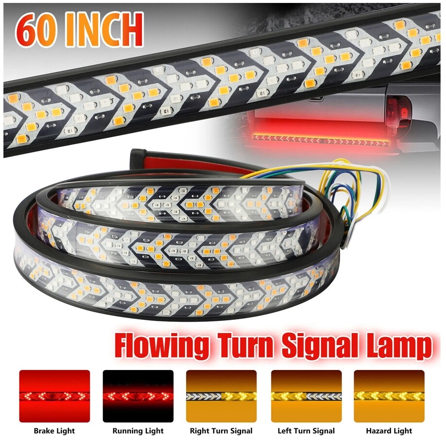 LED Tailgate Light Strip Reverse Brake Turn Signal Truck Flowing Rear Tail Lamps