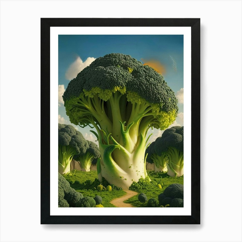 Broccoli Tree Art Print Framed Wall Decor Canvas Poster Picture