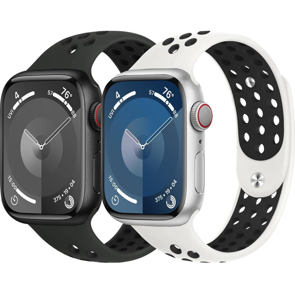2 Pack Sport Band for Apple Watch Bands 40mm 41mm 44mm 45mm 46mm 49mm iWatch Ban