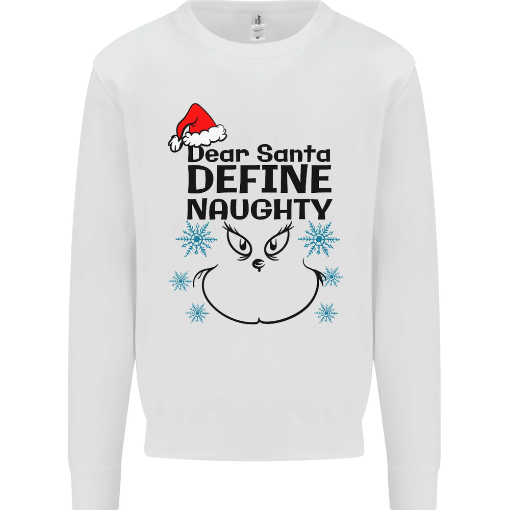Dear Santa Define Naughty Christmas Funny Mens Sweatshirt Jumper
