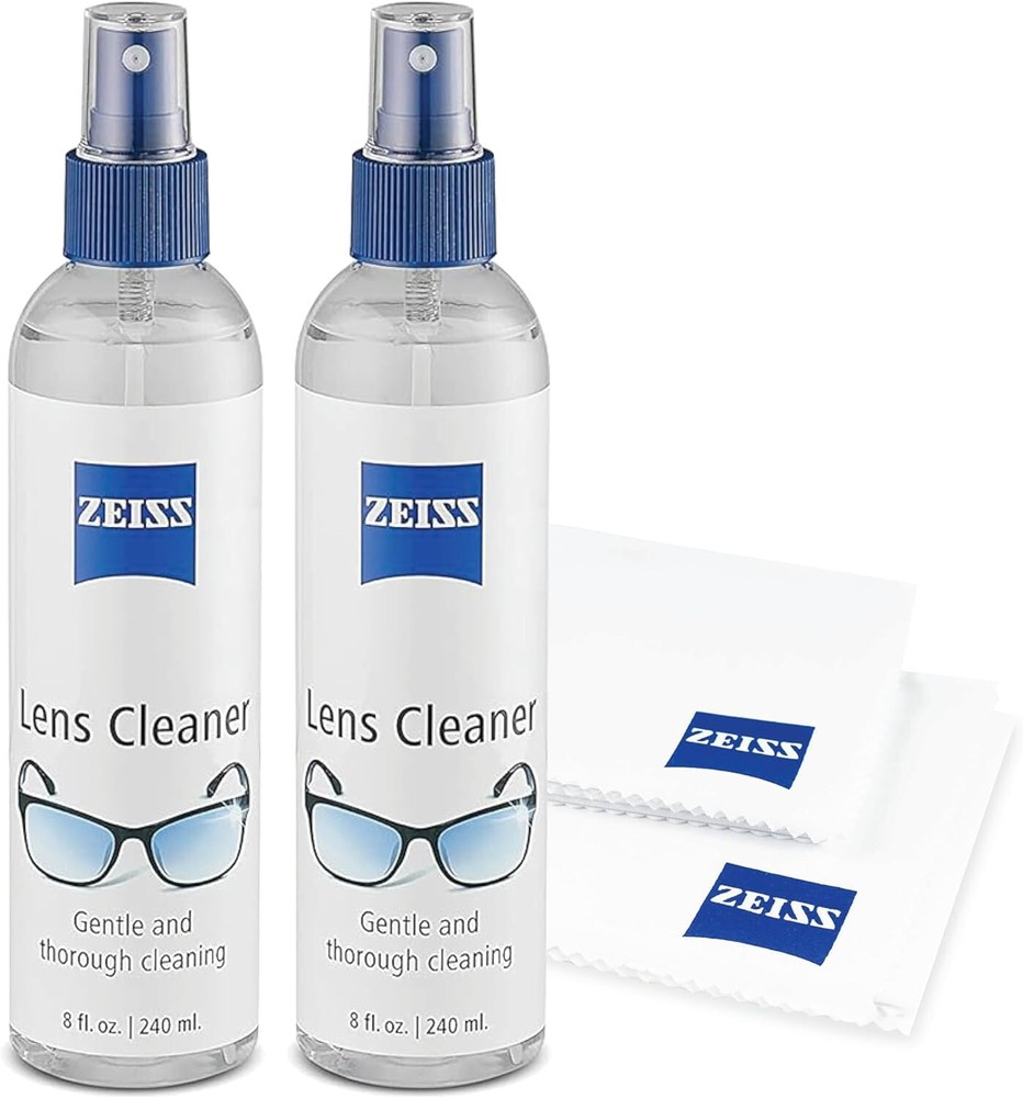 ZEISS Lens Care Pack - 2-8 Ounce Bottles of Lens Spray, 2 Microfiber Cleaning