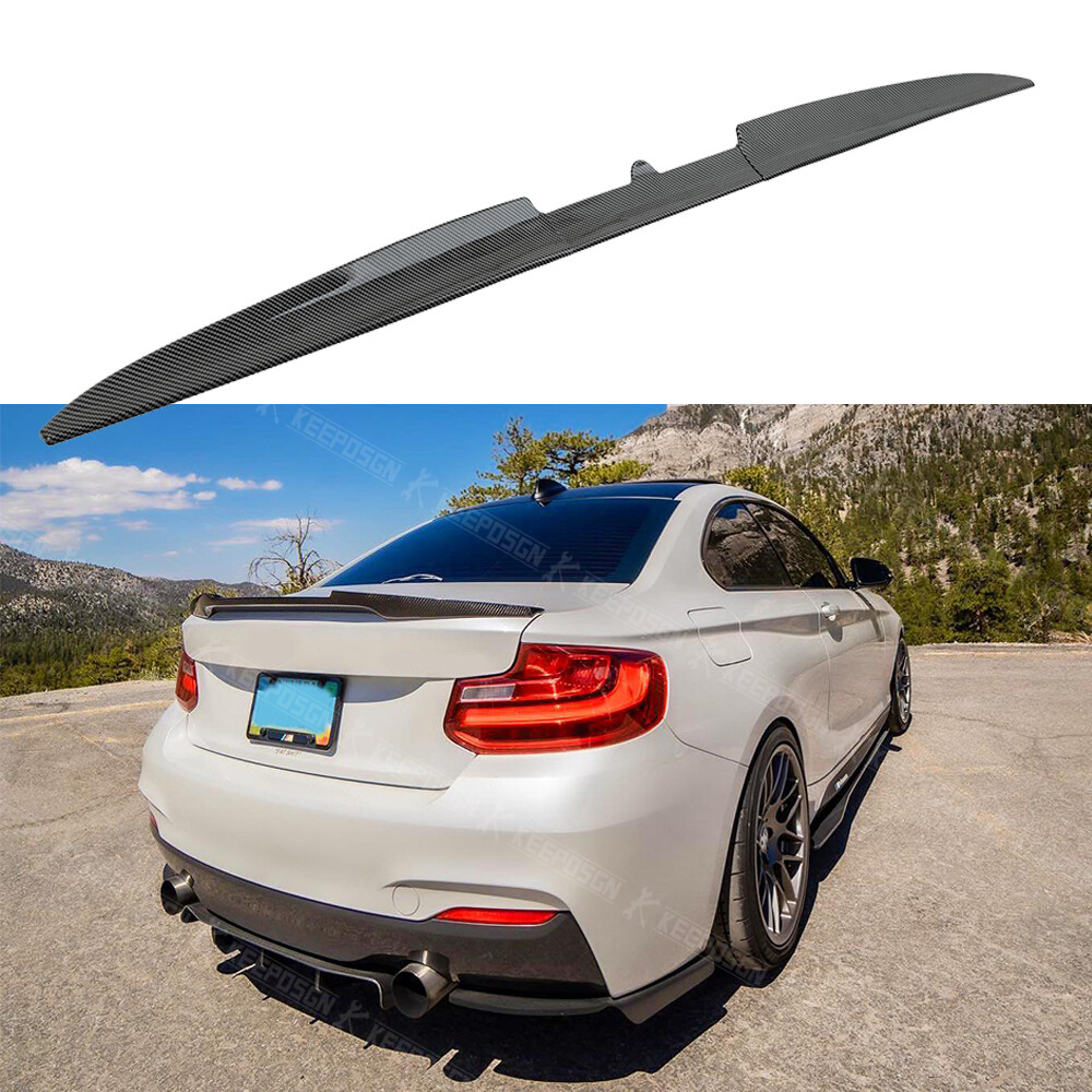 For 2 3 Series F22 F87 M2 Rear Trunk Spoiler Wing Carbon Fiber Glossy Body Kit