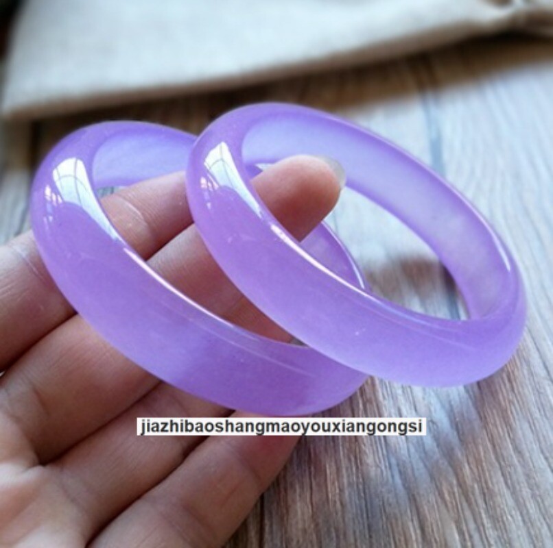 certificate Natural Lavender Purple Jadeite Jade Gemstone Bangle 54-64mm