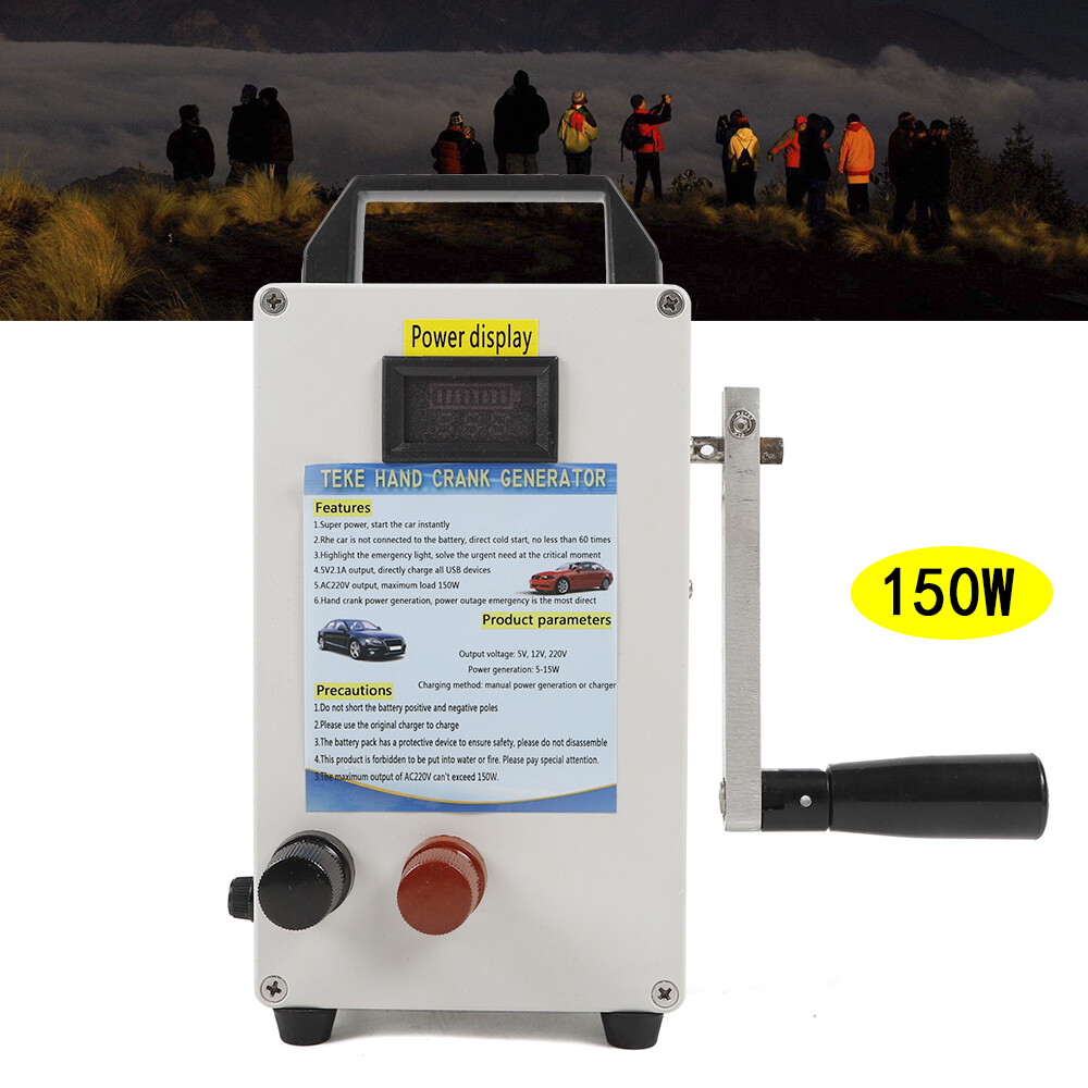 Portable Hand Crank Generator Emergency USB Car Charger Camping Outdoor Survival