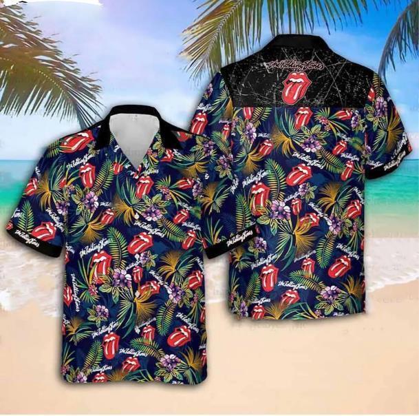 Vibrant Rolling Stones Hawaiian Shirt for Summer or Father’s Day with 3D Art