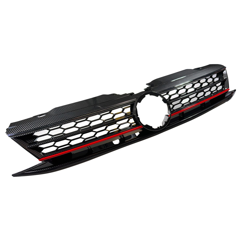 Front Upper Grille Grill W/Red Trim Fit 2015 2016 2017 2018 VW Volkswagen Jetta